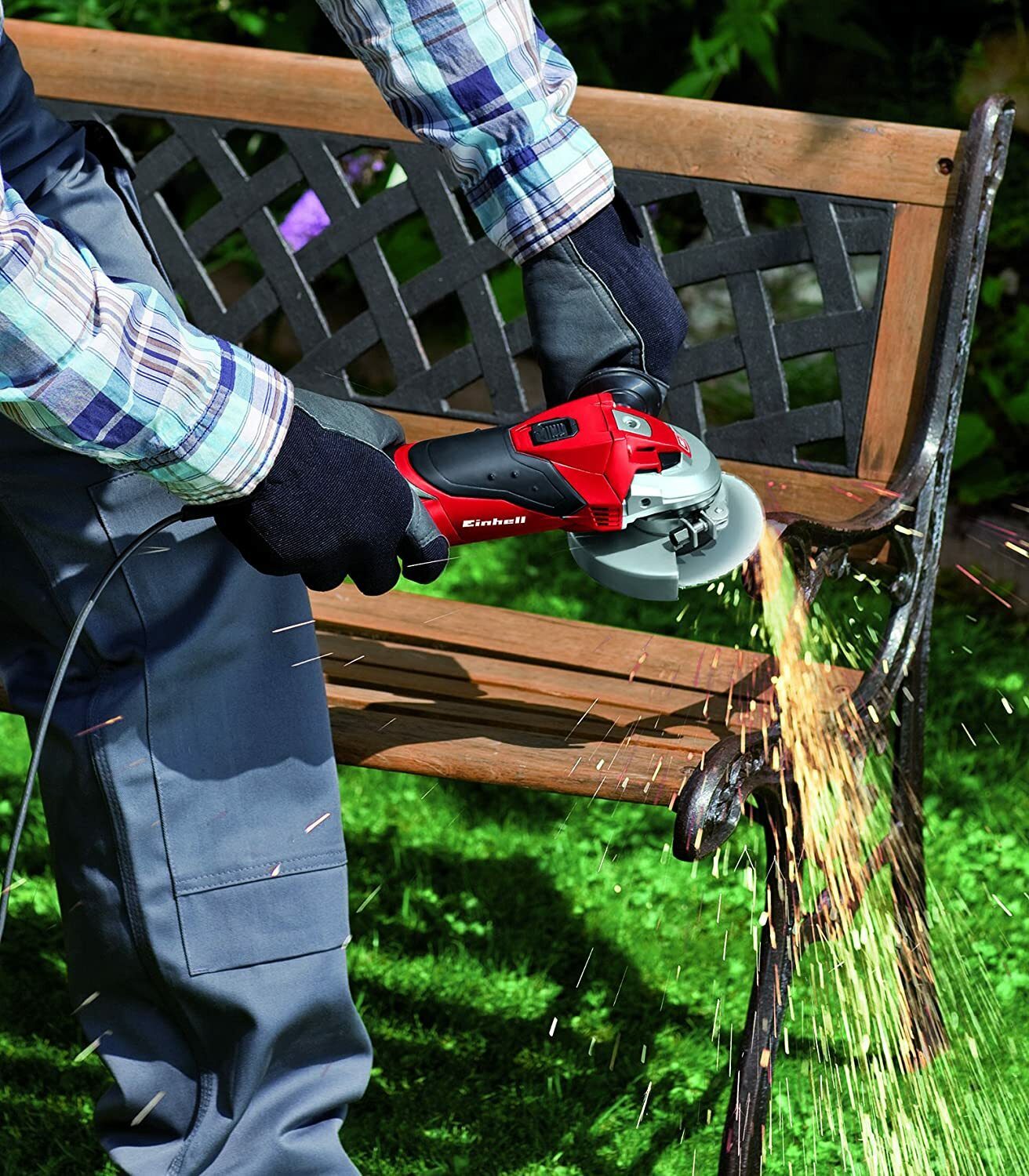 Einhell Winkelschleifer TE-AG 115/600, 600 W, Scheiben-Ø 115 mm, Schlüssel im Zusatzhandgriff, ohne Trennscheibe