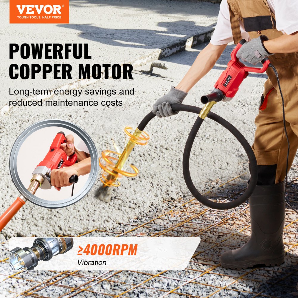 Hand-Betonrüttler, 960 W, elektrischer Rüttler, 4000 U/min, elektrisches Betonrüttler-Werkzeug mit 2 m Schaftstange, tragbarer Bleistift-Zementrüttler zum Entfernen von Luftblasen und Mischen von Beton Hand-Betonrüttler, 960 W, elektrischer Rüttler, 4000 U/min, elektrisches Betonrüttler-Werkzeug mit 2 m Schaftstange, tragbarer Bleistift-Zementrüttler zum Entfernen von Luftblasen und Mischen von Beton