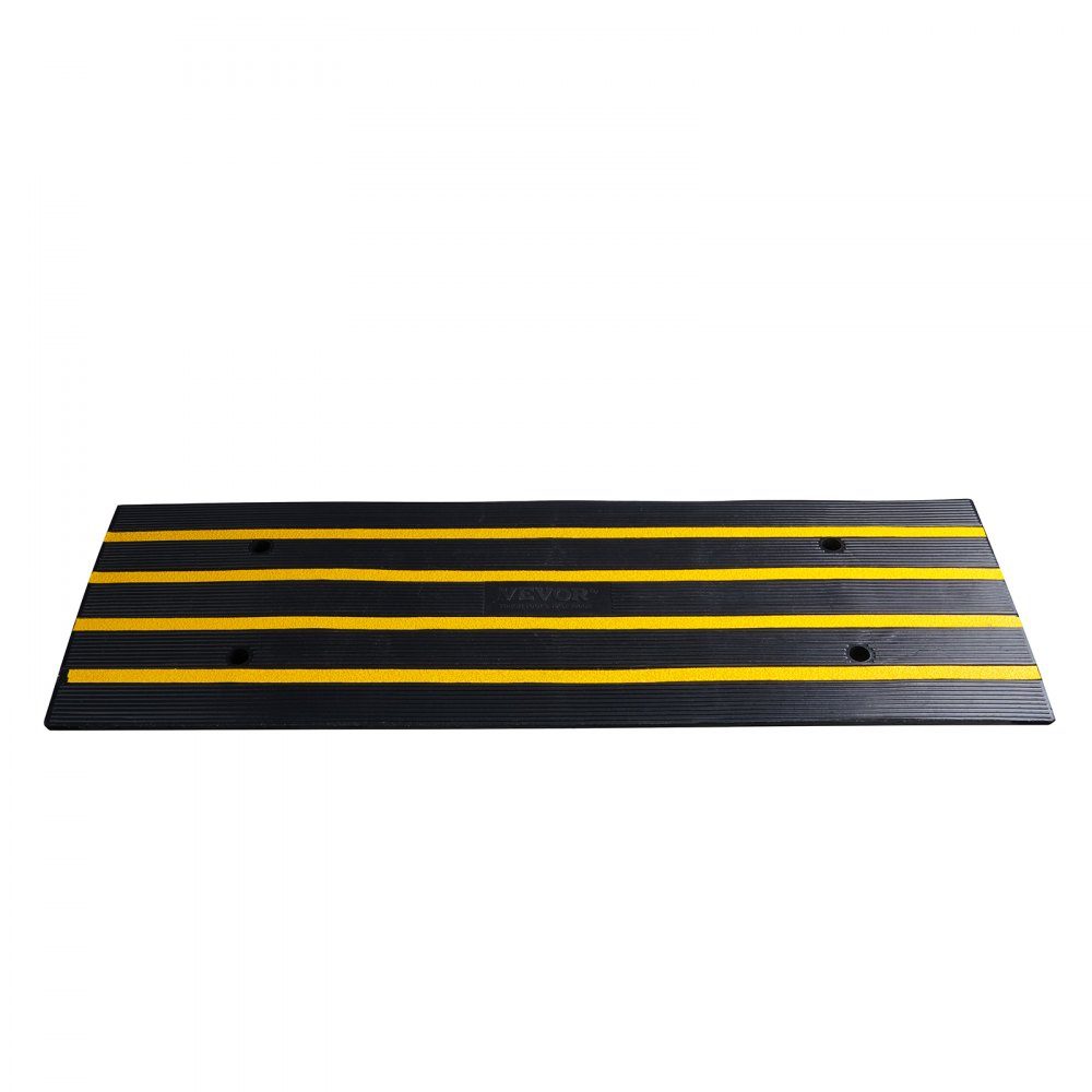 Threshold ramp Solid rubber door sill ramp max. load capacity 15 tons Curb ramp with 5.5 x 3.5 cm channel Wheelchair ramp 122 x 40.5 x 6.5 cm Access ramp Ideal for uneven curbs
