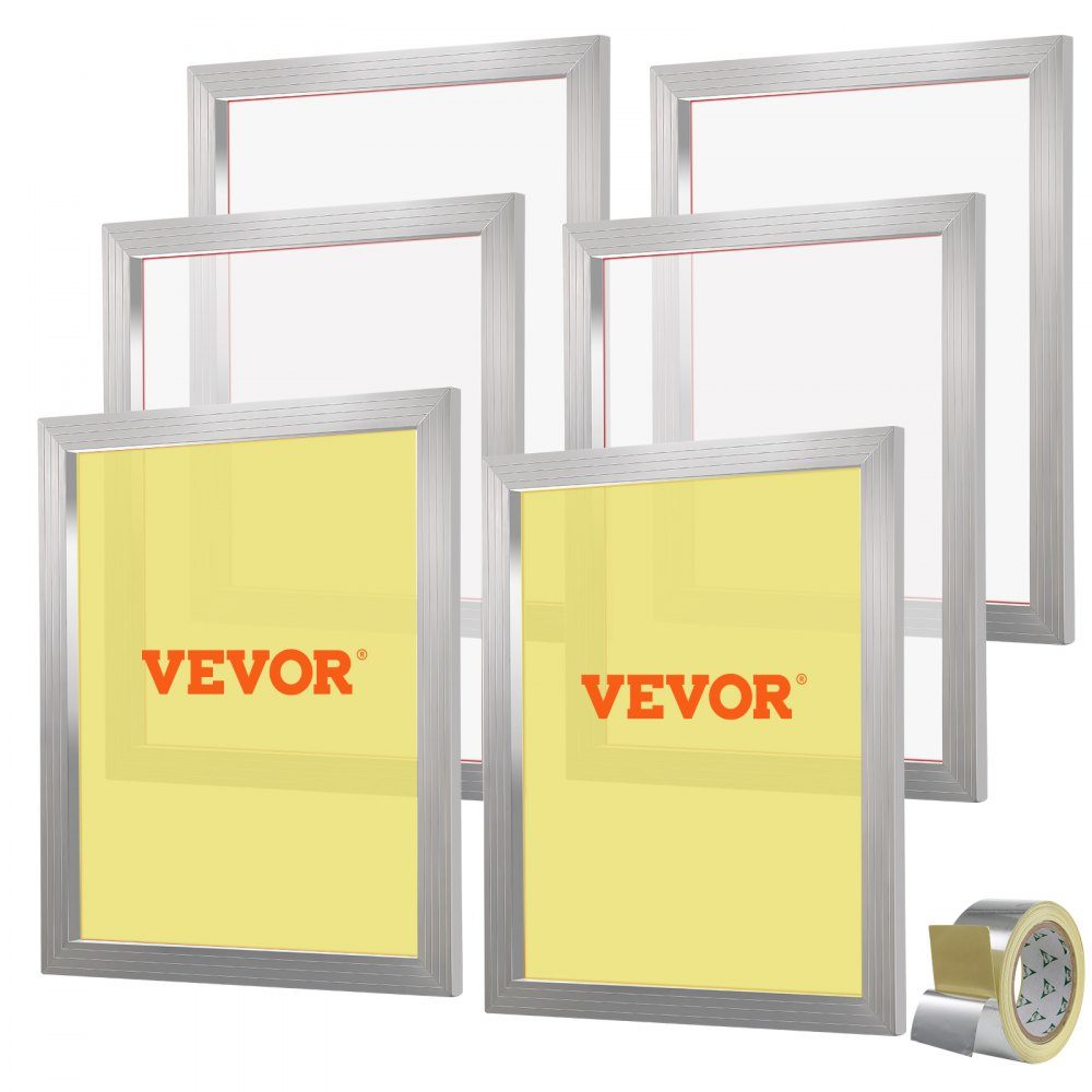 6 Pcs Aluminum Alloy Screen Frame Screen Printing Press 20x24 inch Screen Printing Machine Accessories 160 Mesh Acid Resistant and Non-deformable for Pillowcases, Fabrics, Paper, Copy Paper etc