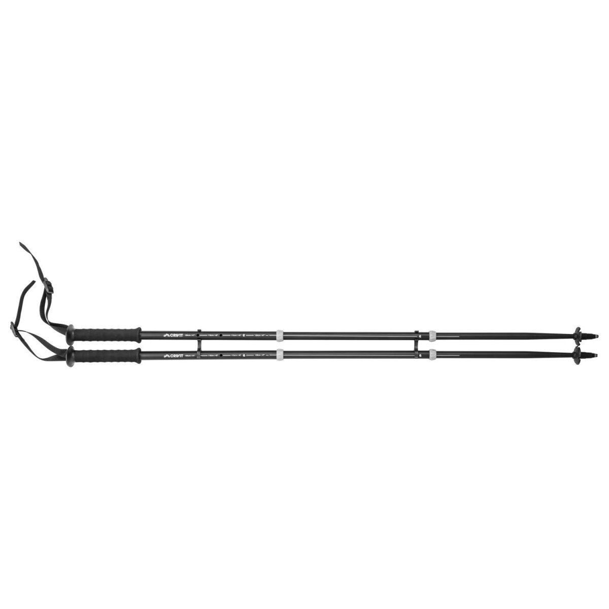 CRIVIT set van 2 trekkingstokken, zwart