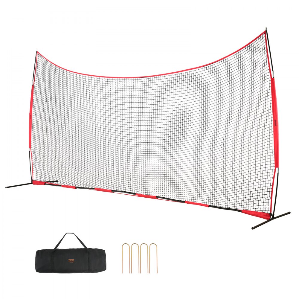 Backstop Net 620x140cm Ball Sports Barrier Net Practice Equipment with Carry Bag Protective Screen for Baseball Softball Lacrosse Football Hockey Training Garden