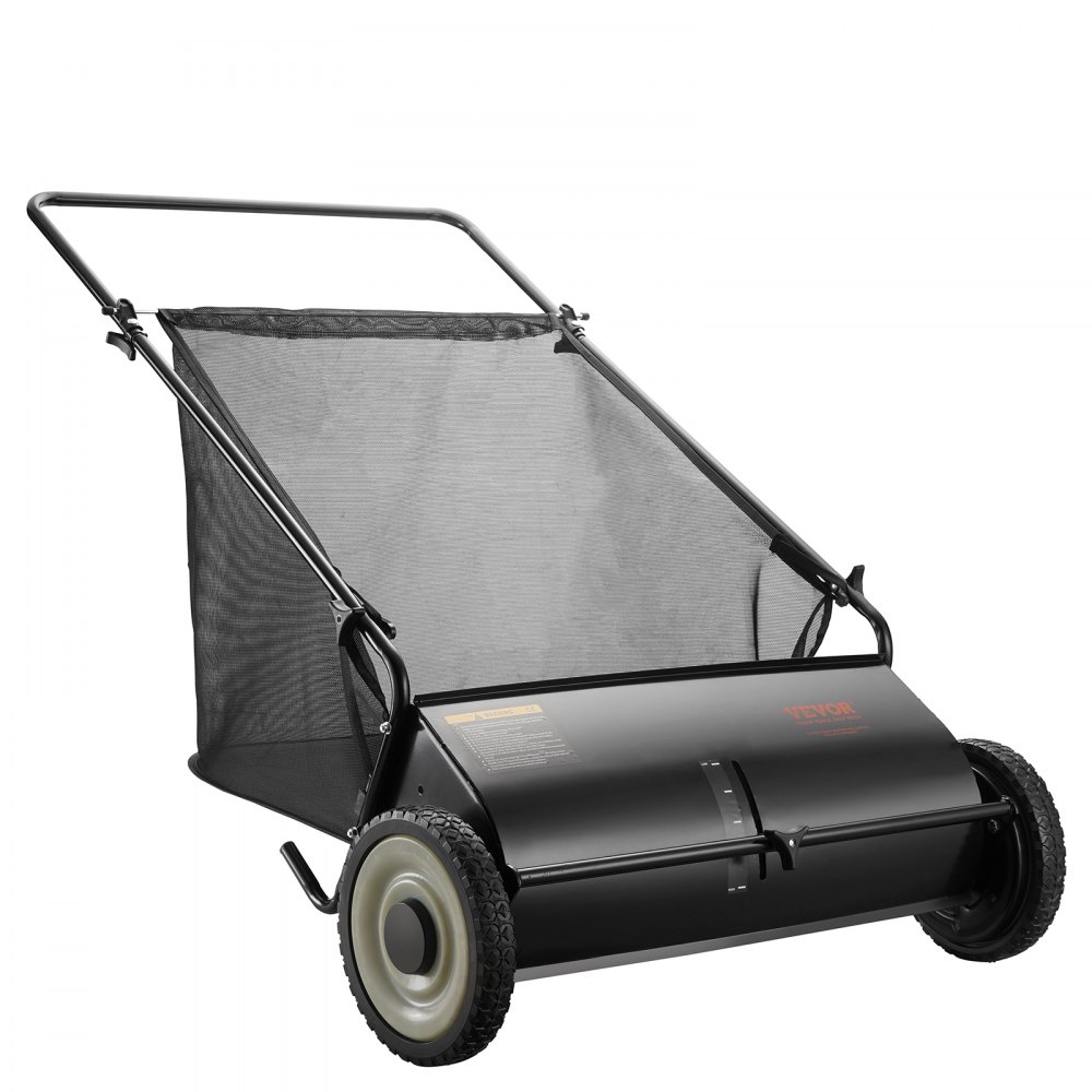 Hand lawn mower 66cm sweeping width Manual lawn mower 198L Capacity of the collecting basket Reel mower 142x81x75cm Hand reel mower adjustable for sweeping up leaves, grass clippings, small branches