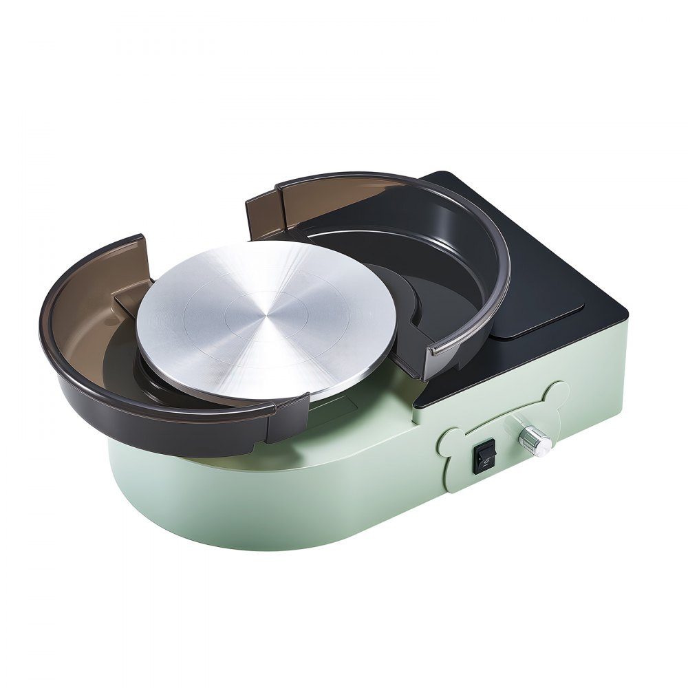 Mini Pottery Wheel Machine, 158mm Turntable with Adjustable Rotation Speed, Electric Clay Wheel with Clay Molding Tools, Suitable for DIY Pottery Classes, Green