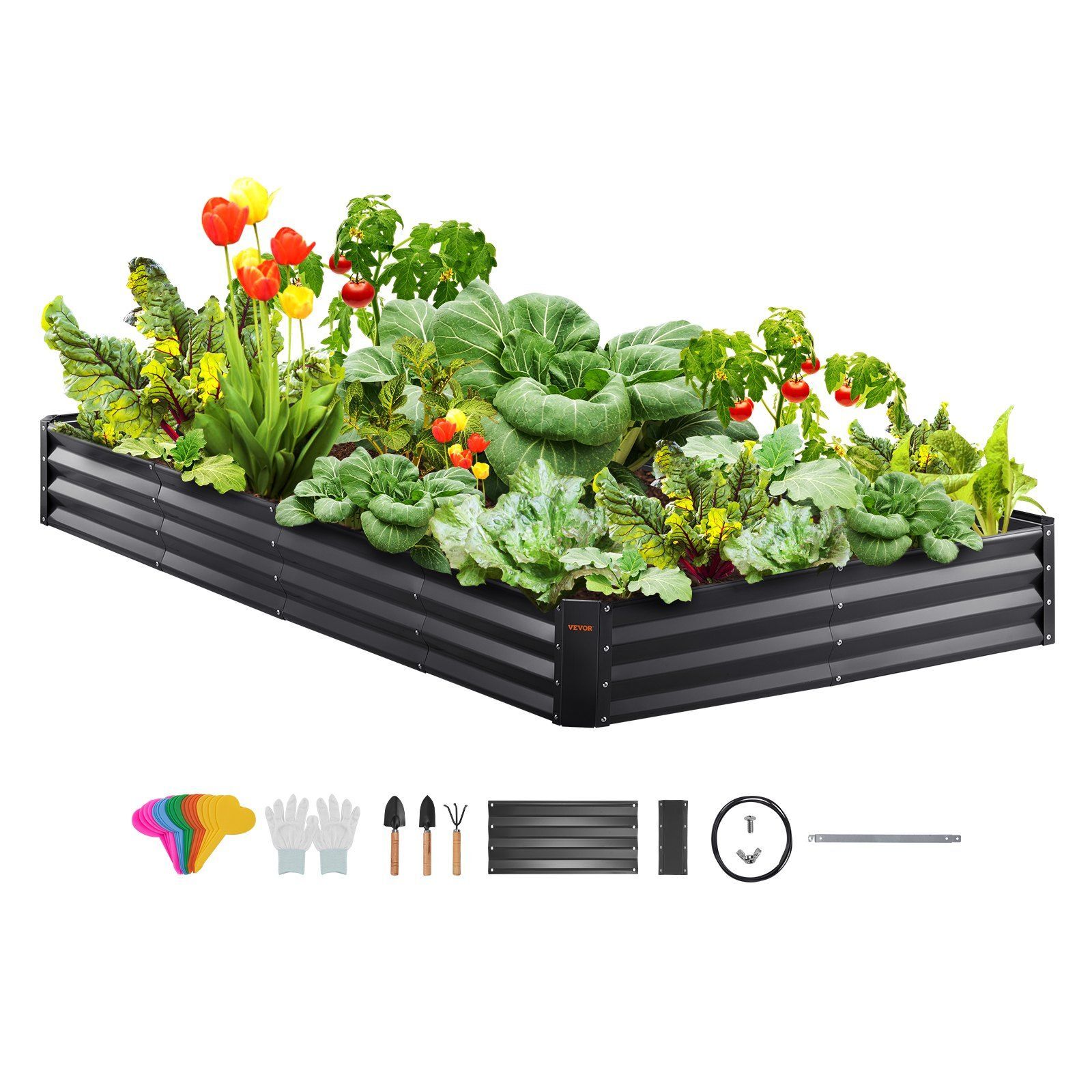 Complete set verhoogde plantenbak metalen plantenbak 240x120x28cm Complete set verhoogde plantenbak metalen plantenbak 240x120x28cm