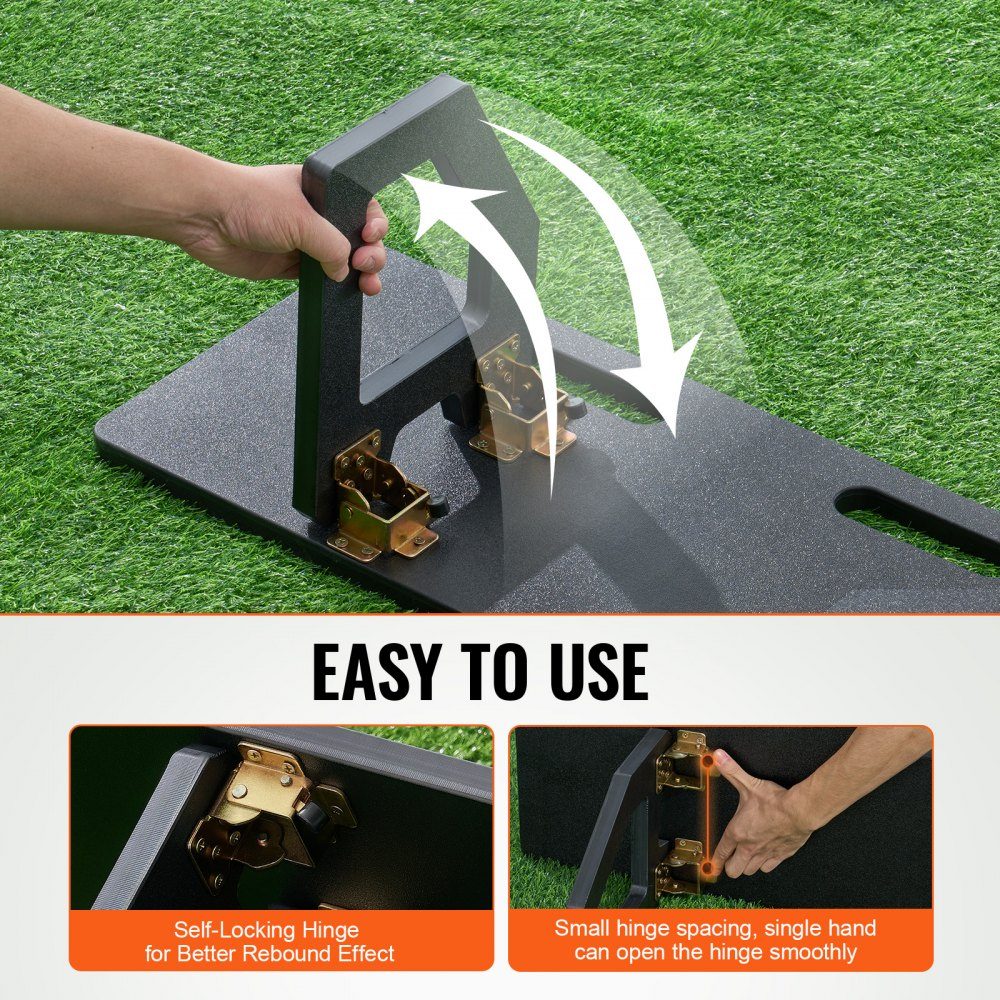 Voetbal Rebound Board, Draagbaar Bounce Board 100x30cm, HDPE Rebounder Apparatuur met 2 Rebound Hoeken, Trainingsbord Rebounder Kicker voor Voetbaltraining, Passing en Schietoefeningen