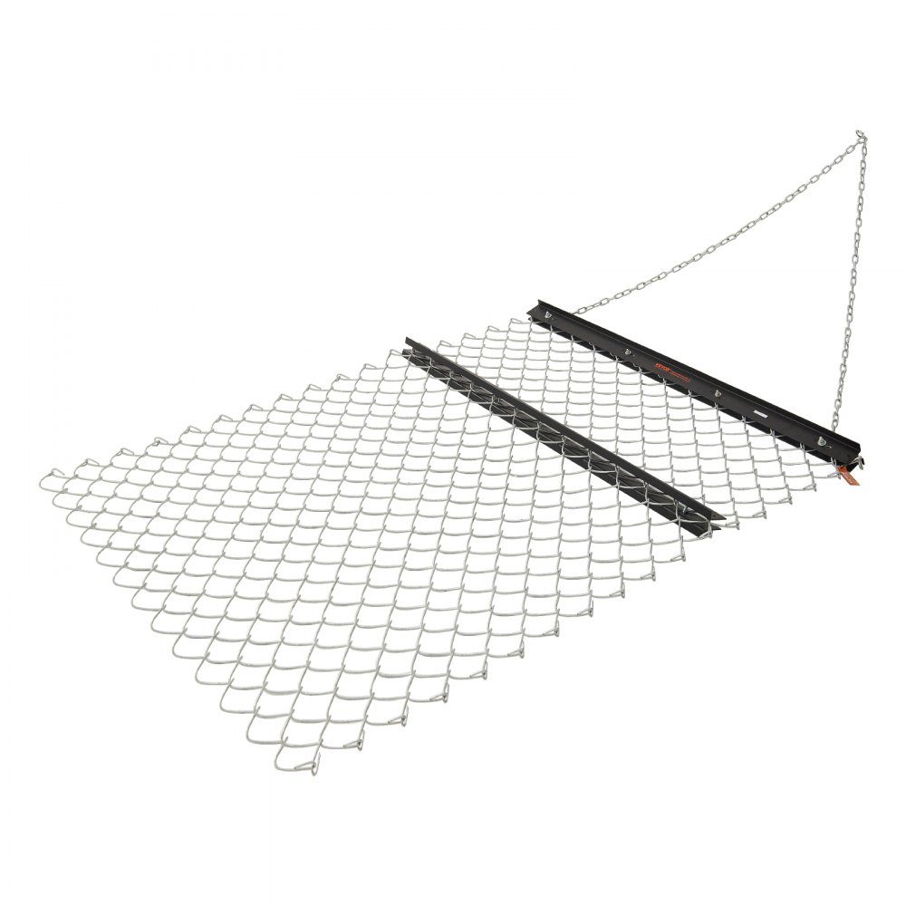 Drag Harrow 1520 x 1240 x 57mm Q235 Steel Chain Harrow UTV Tractor Attachments for Leveling Landscapes or Lawn Preparation Meadow Harrow for Gravel Driveways Farm Field Garden
