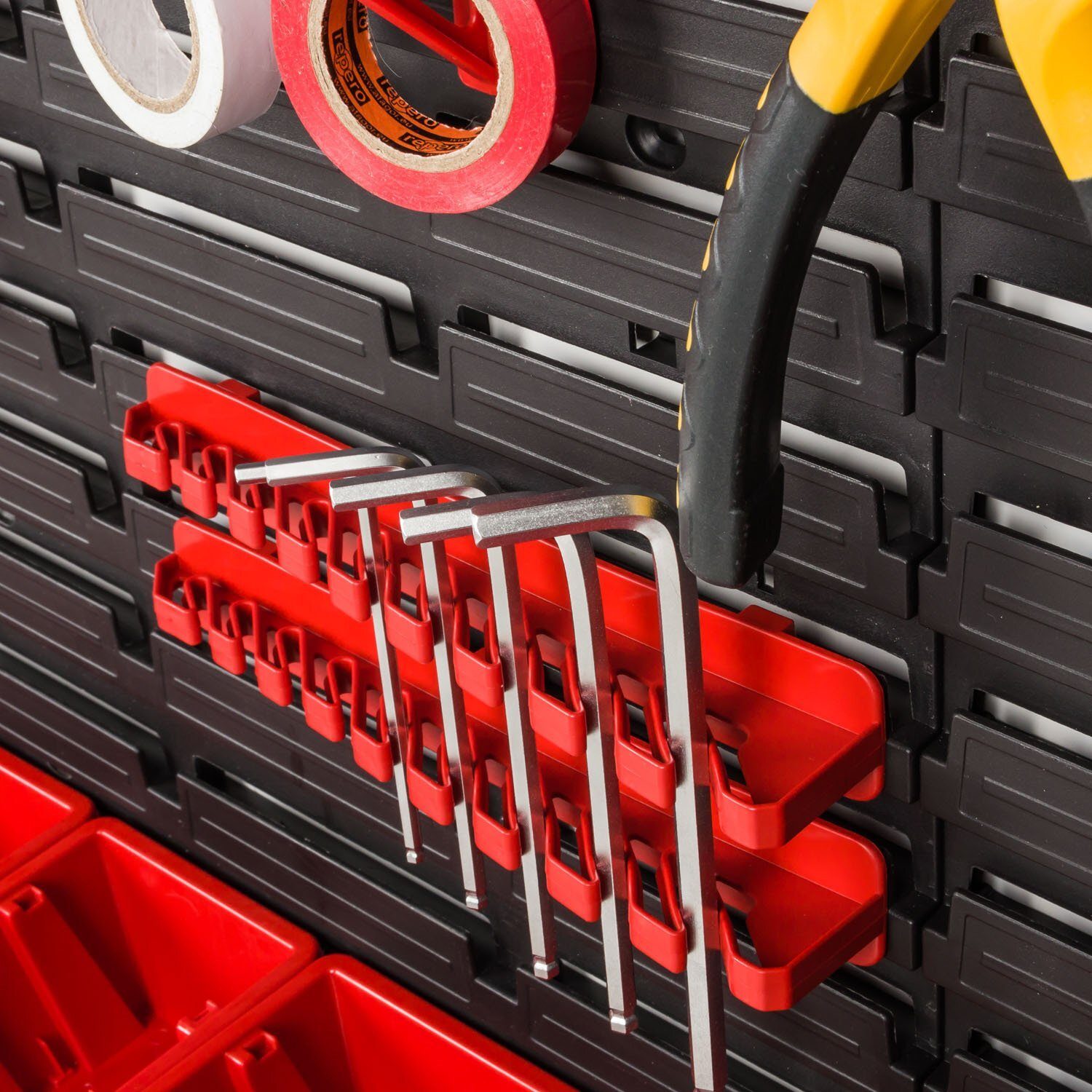 *BEST-SELLER* Ensemble mural à outils Porte-outils avec système de rangement mural perforé Étagère murale perforée à outils Ensemble d'étagères d'atelier