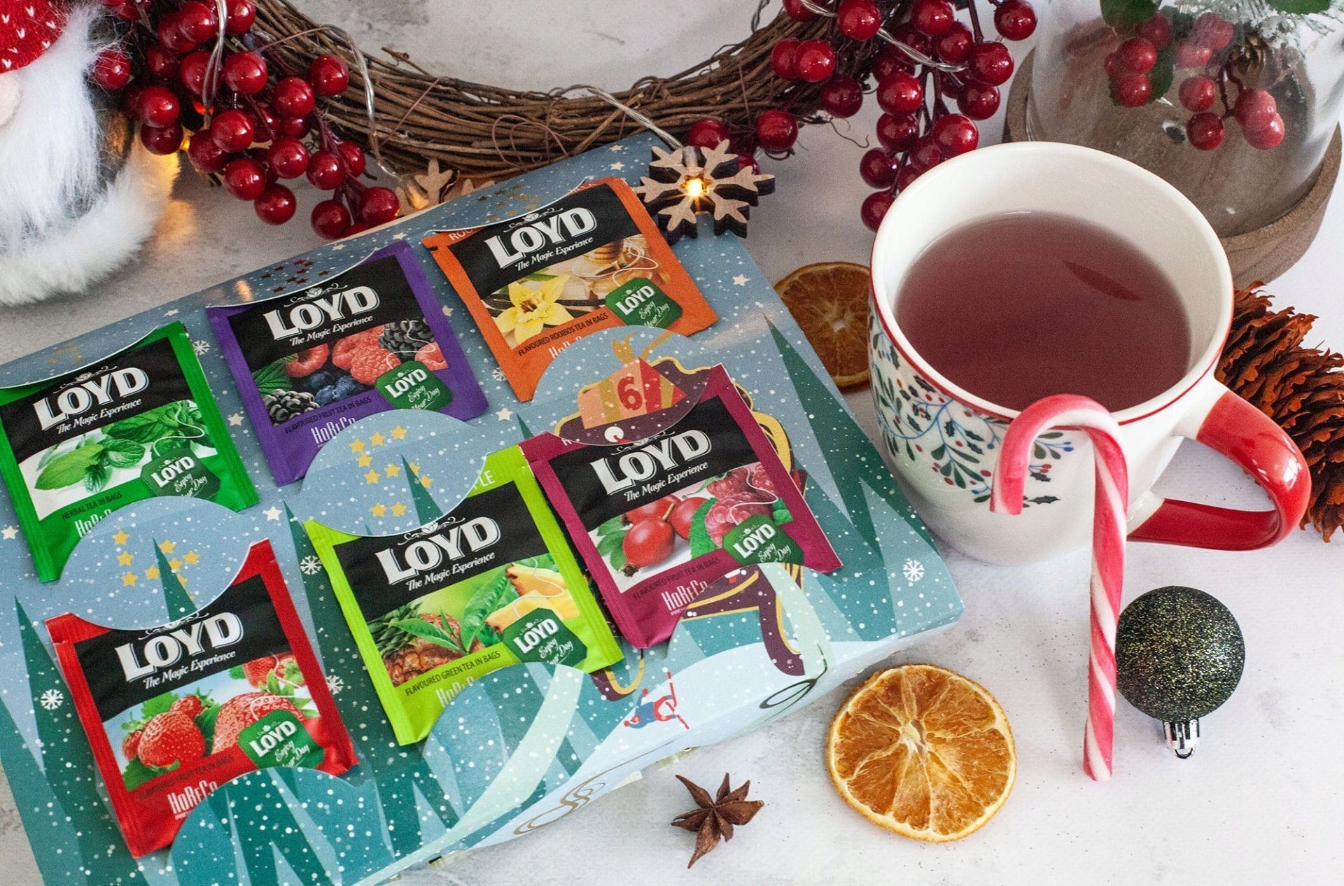 Loyd Winter-Adventskalender mit 24 besonderen Teegeschenken