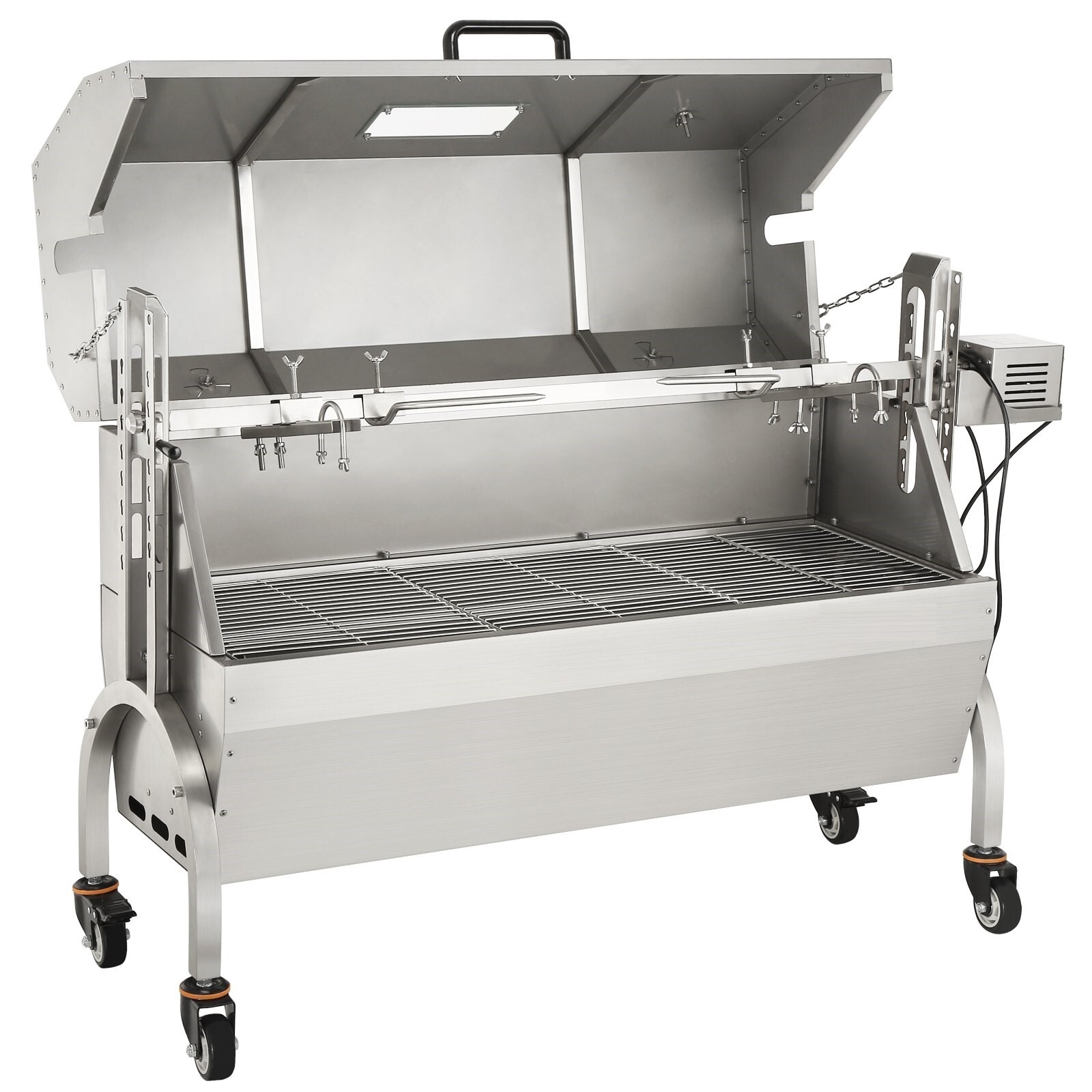 Premium commerciële speenvarkengrill lamsgrill roestvrijstalen rotisserie spit in 4 niveaus in hoogte verstelbaar 2 in 1 BBQ-grill gastro-restaurant foodtruck snackbar Premium commerciële speenvarkengrill lamsgrill roestvrijstalen rotisserie spit in 4 niveaus in hoogte verstelbaar 2 in 1 BBQ-grill gastro-restaurant foodtruck snackbar