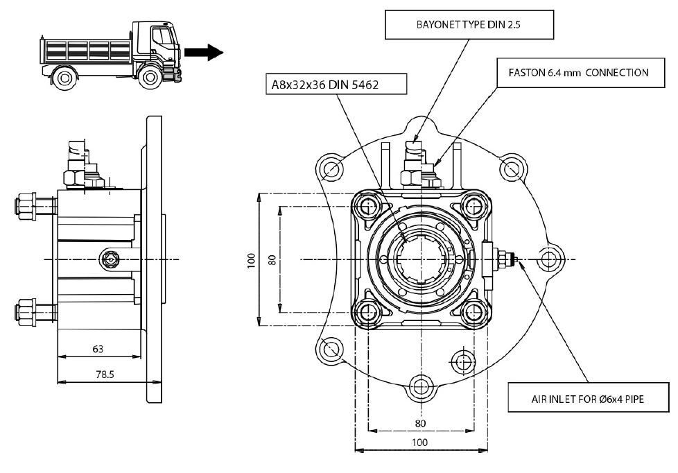 Mercedes PTO shaft p81m4p10204