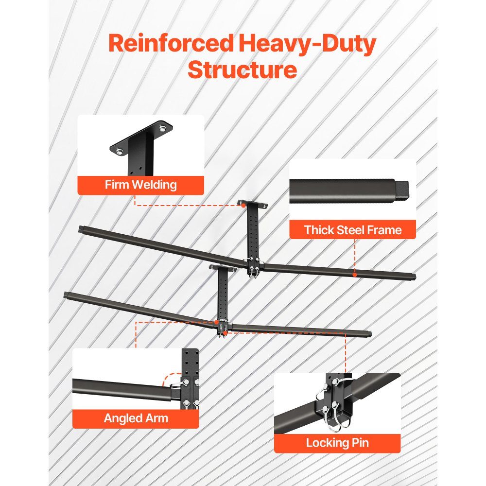Kayak Storage Rack for 2 Kayaks/Canoes/Surfboards/Paddleboards, Kayak Stand, Ceiling Rack for Garage Mount, Adjustable Kayak Bracket (Ceiling Mount) with 250lb Load Capacity