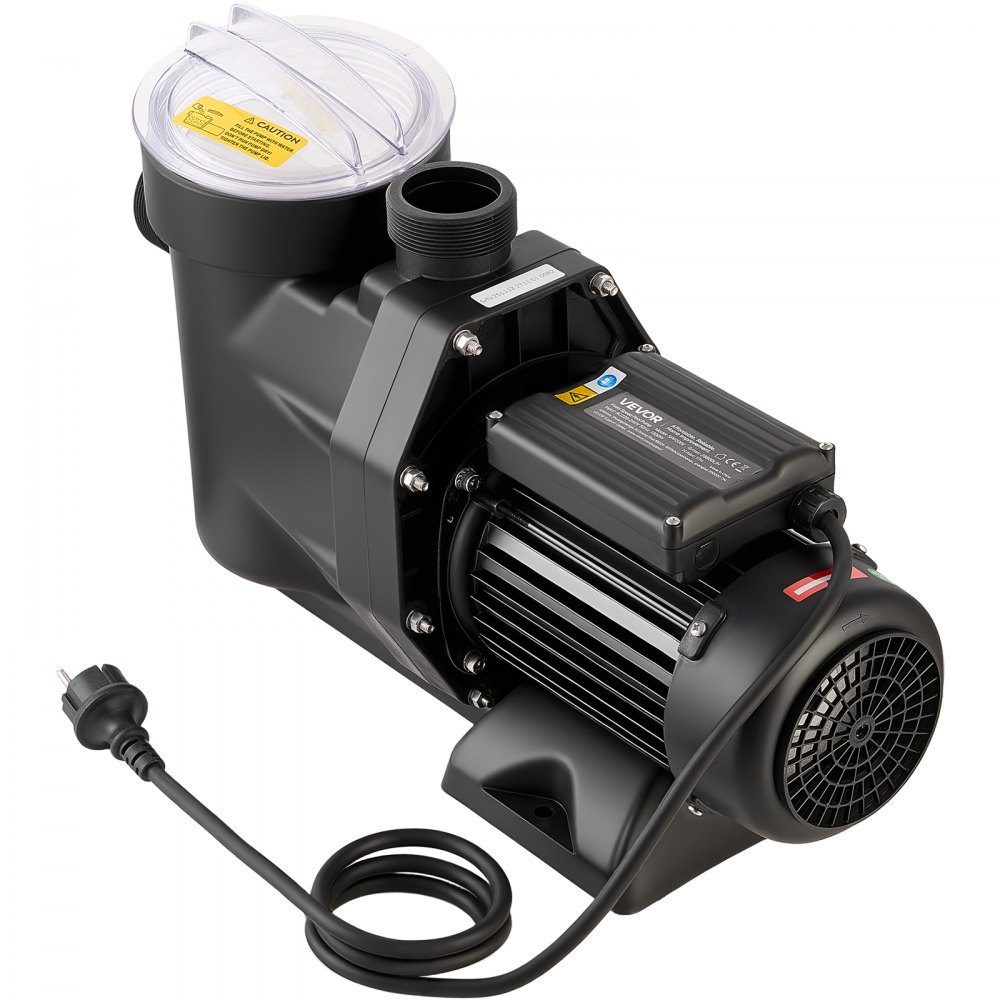 Pompe de piscine, 1300 W, débit maximum de 28 800 L/H, pompe de piscine à un étage, 2850 tr/min, tête maximale de 17 m, avec 24-Stunden-Timer et panier filtrant, pour piscines hors sol et enterrées, spas