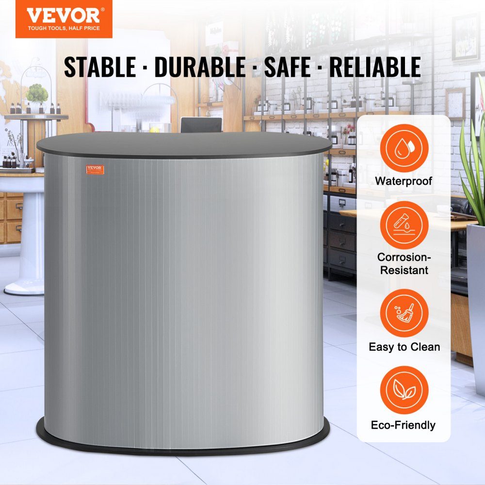 Portable Trade Show Counter, Trade Show Counter, 90x49x94cm Trade Show Stand, Exhibition Counter Stand, Foldable Promotion Retail Standing Table, Pop Up Podium with Storage Compartment, Carry Bag