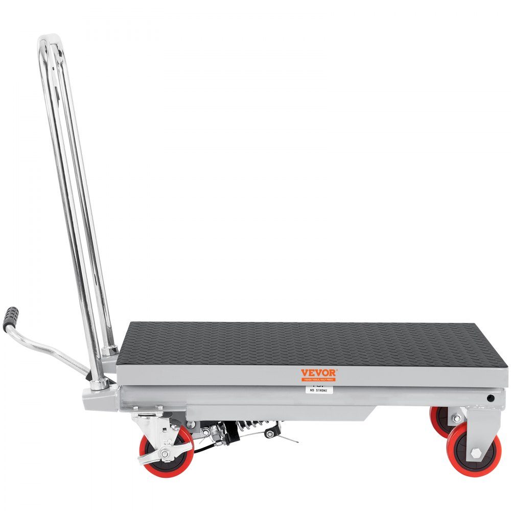 Hydraulischer Scherenhubtisch 230 kg Tragkraft Hubtischwagen 220-720 mm Hubbereich Hubtisch Werkstatt 700 x 450 mm Plattform Scherenhubwagen Einzelschere Grau Fabriken Lagerhallen Supermärkte