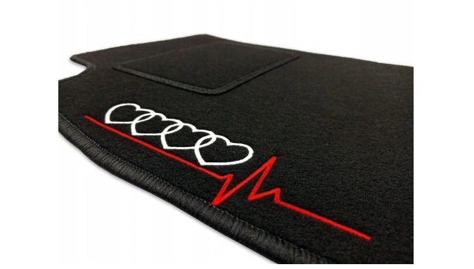 Handgemaakte velours matten vloermatten SET voor AUDI modelselectie + BORDUURSEL