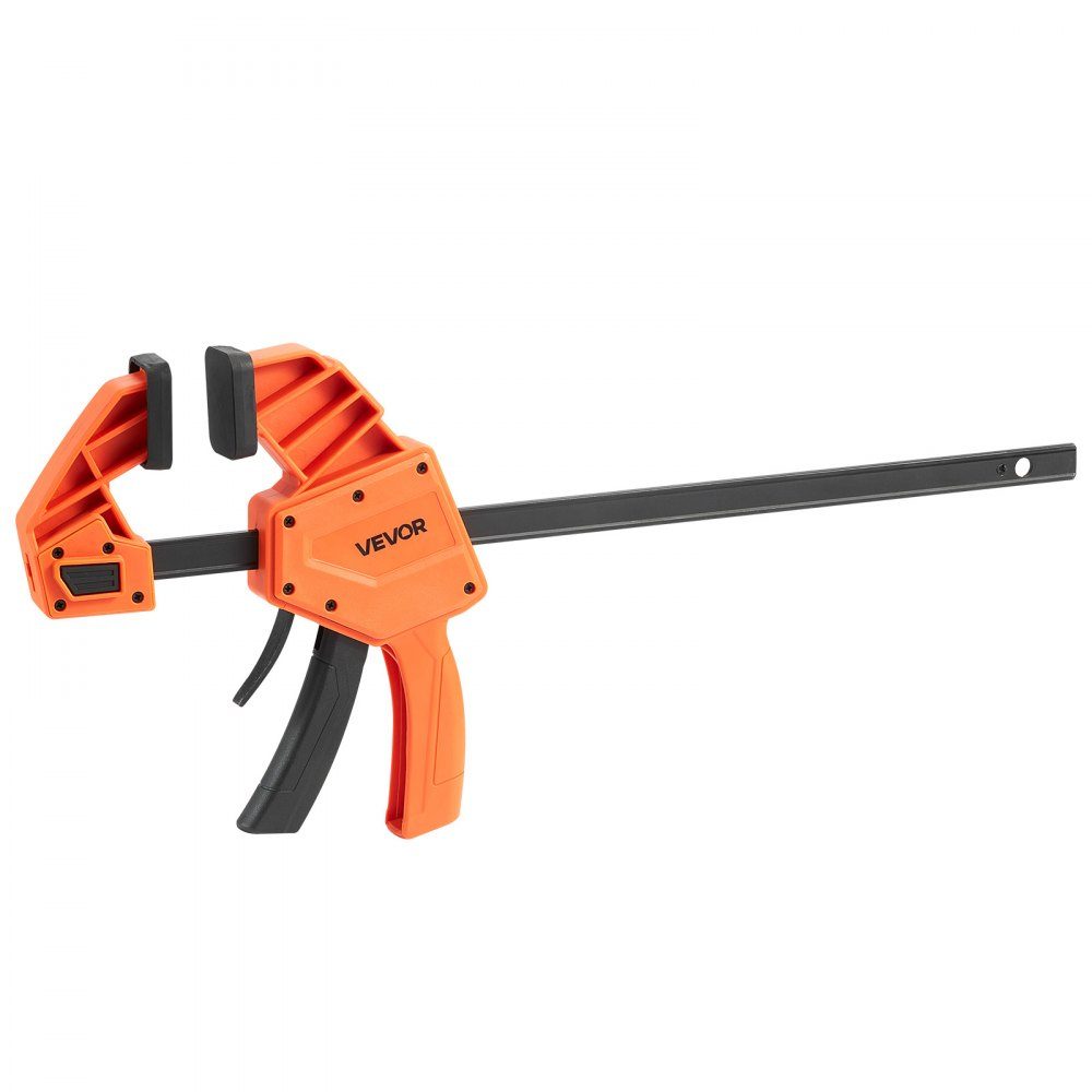 Woodworking Pole Clamps 2 Pack 12" Opening Quick Grip F Clamp with 300-lb-Belastungsgrenze 3.35" Depth Plastic and Carbon Steel Metalworking Orange + Black