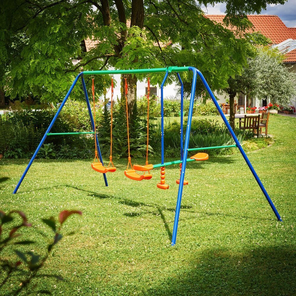 Kinderschaukel, Gartenschaukel, Schaukelgestell, Schaukelgestell, 4-Sitzer-Set