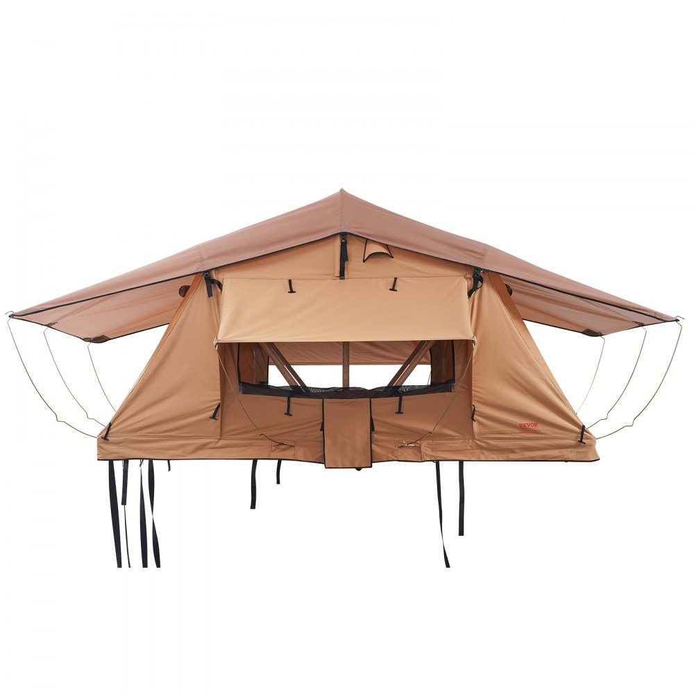 Tente de toit avec coque rigide pour 2 à 3 personnes, tente de toit pliable avec échelle télescopique (capacité de charge de 150 kg), matelas en tissu Oxford imperméable pour Jeep SUV Van Pickup
