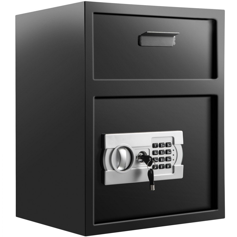 Safe Electronic furniture safe 48 L (36 x 30 x 45 cm), safe with electronic combination lock, safe furniture safe black, made of sturdy carbon steel, fireproof and waterproof, with LCD screen