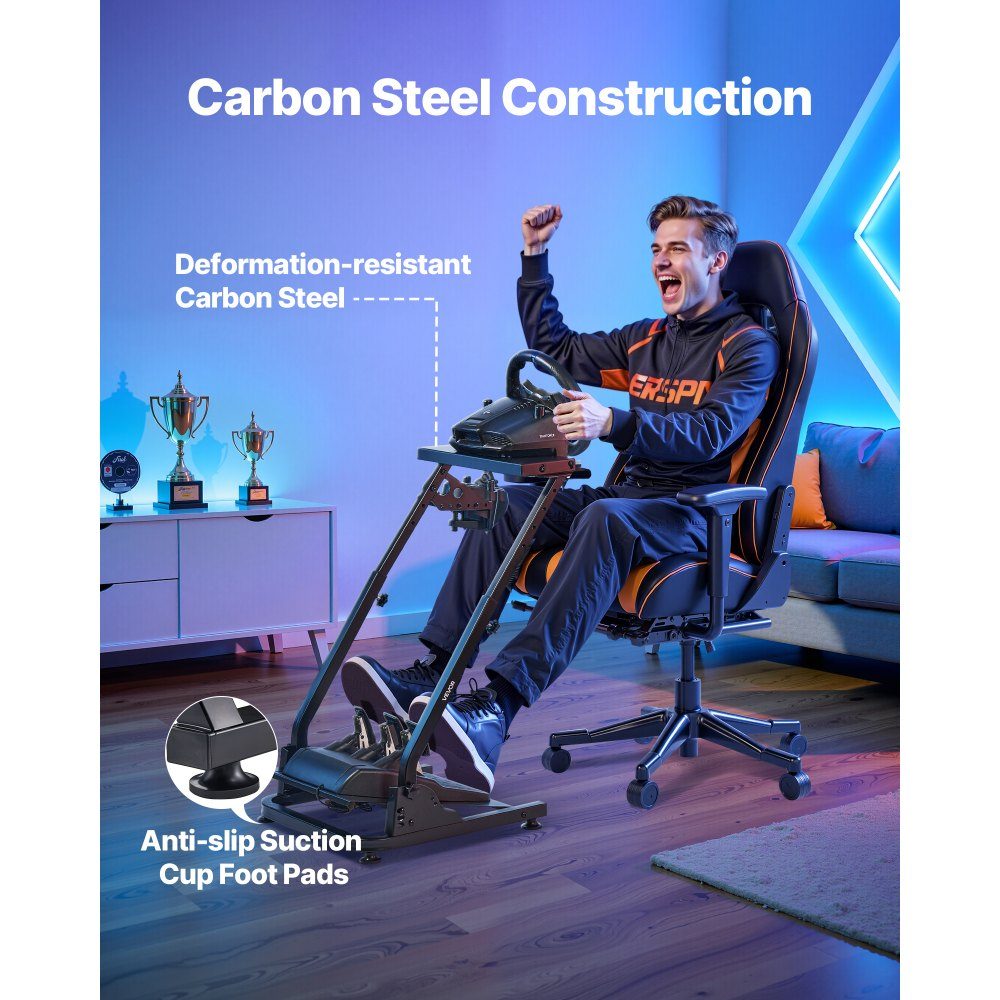 Steering wheel stand adjustable & foldable simulator stand for Logitech G29 G27 G920 G923, Thrustmaster T300RS T300GT T248 TS-PC TSXW Gaming Cockpit, pedal simulator not included