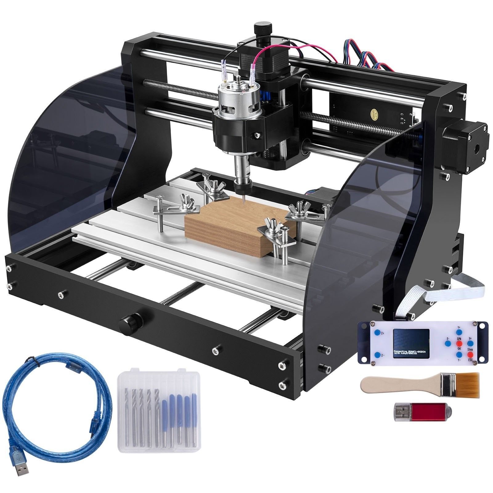 Grawerka Tokarka 3-osiowa kontrola GRBL Profil aluminiowy Tokarka do drewna Grawer laserowy CNC