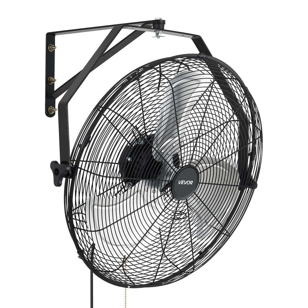 2x 120W Industrie-Wandventilator 60 cm, 7 m/s oszillierender Wandventilator mit 3 Stufen & verstellbarem Neigungswinkel, gewerblicher Industrieventilator für Werkstatt, Garage, Lager, Fitnessstudio, Schwarz