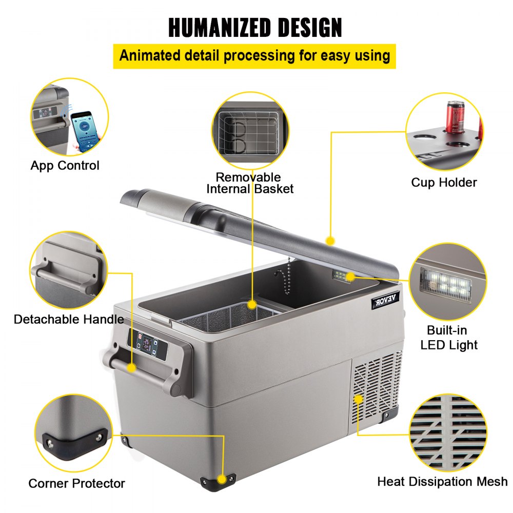 35 L compressor cool box stainless steel, car refrigerator 12/24 V DC & 220 V AC, mini refrigerator portable -20 °C to 20 °C, insulated box ideal for car, truck, motorhome, camping holiday 35 L compressor cool box stainless steel, car refrigerator 12/24 V DC & 220 V AC, mini refrigerator portable -20 °C to 20 °C, insulated box ideal for car, truck, motorhome, camping holiday