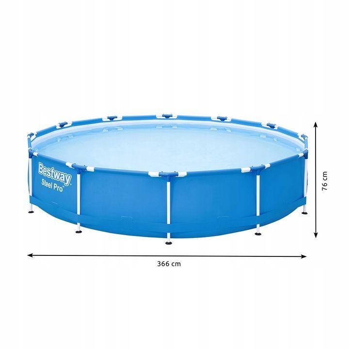 Runder Rahmenpool Bestway Steel Pro 56681 366x76 cm blauer Pool mit Pumpensandfilter