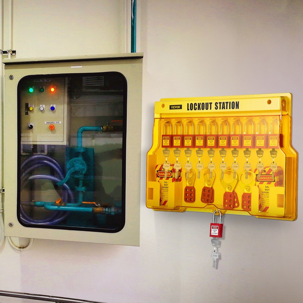 Lockout Tagout Kit 58-delig stroomonderbrekerslot Hasp Tag en veiligheidshangslot opbergtas voor slot- en tagproducten en elektrische veiligheidsapparatuur