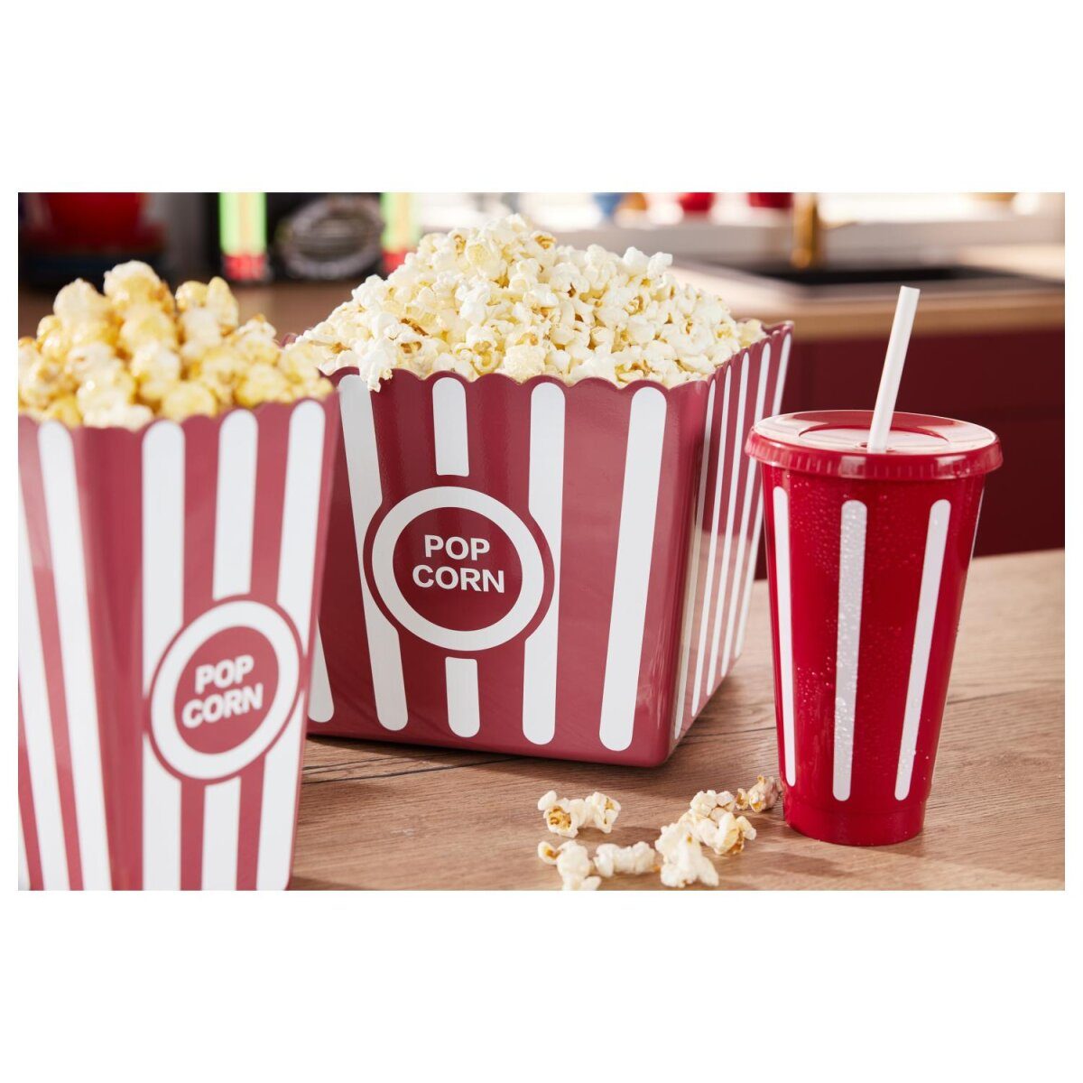LIVARNO Home Retro Popcorn/Beverage Container (Set of 2 Large Popcorn Containers)