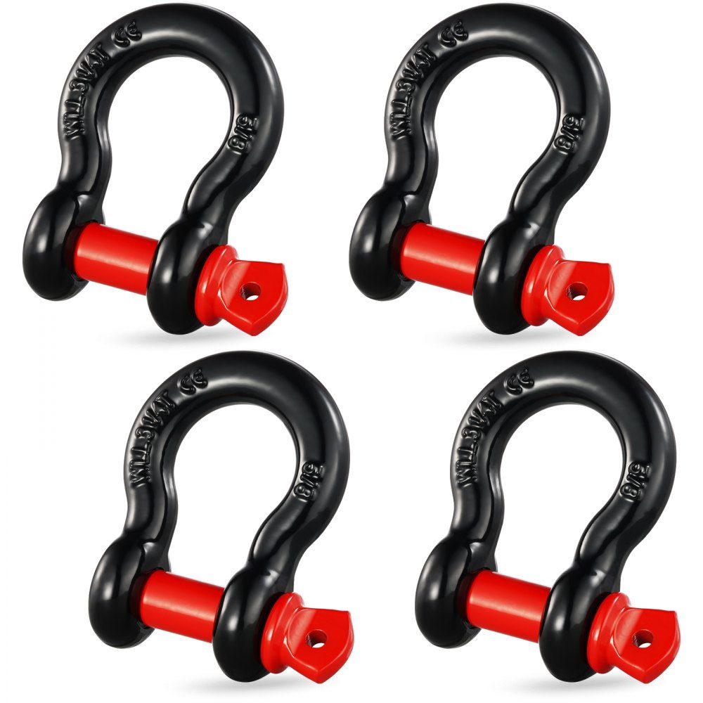 4 Stück 5/8 Zoll D-Ring-Schäkel mit 3/4 Zoll Schraubstift, 13000 kg Bruchfestigkeit