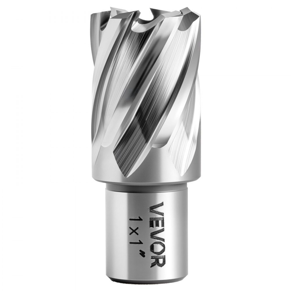 Carottier HSS Arbre Weldon 4 pièces. Foret magnétique diamètre de coupe 25,4 mm, 2 forets avec 2 goupilles de centrage, profondeur de coupe 25,4 mm, 2 coffrets en plastique, pour forets magnétiques, acier, aluminium