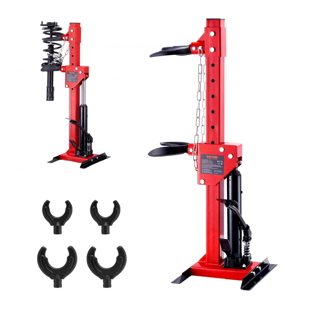 Compresseur à ressort hydraulique pour outil de voiture de 4,5 tonnes, force de pression nominale de 1 tonne, pince de jambe de force de suspension, 11-13 cm et 14-17 cm, tendeur d'amortisseur à ressort avec pompe hydraulique étanche Compresseur à ressort hydraulique pour outil de voiture de 4,5 tonnes, force de pression nominale de 1 tonne, pince de jambe de force de suspension, 11-13 cm et 14-17 cm, tendeur d'amortisseur à ressort avec pompe hydraulique étanche