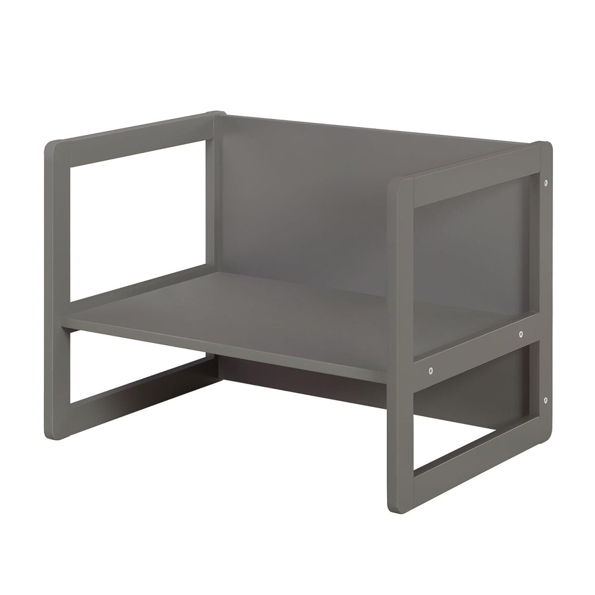 roba children's seating group 3in1 - reversible stool & table - convertible into a children's bench, anthracite