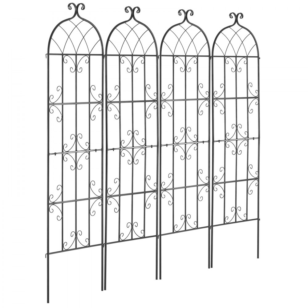 Rankgitter für Kletterpflanzen, 51 x 180 cm, 4er-Set, rostfreies Metallgitter für Gartenblumen, Rankgitter für Rosen, Rankhilfe, Gurkenstütze, dekoratives Clematis-Rankgitter für Innenhöfe und Rasenflächen