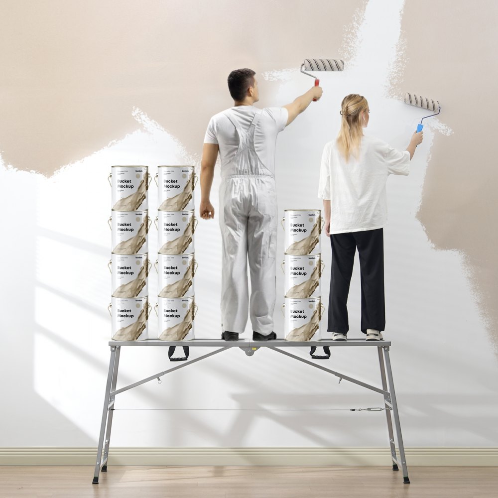 Arbeitsplattform, 900–1500 mm, klappbare Trittleiter aus legiertem Stahl, tragbare Arbeitsplattform, Tragfähigkeit 400 kg, Trittbankhocker zum Malen, Trockenbau, Reinigen, Waschen Arbeitsplattform, 900–1500 mm, klappbare Trittleiter aus legiertem Stahl, tragbare Arbeitsplattform, Tragfähigkeit 400 kg, Trittbankhocker zum Malen, Trockenbau, Reinigen, Waschen