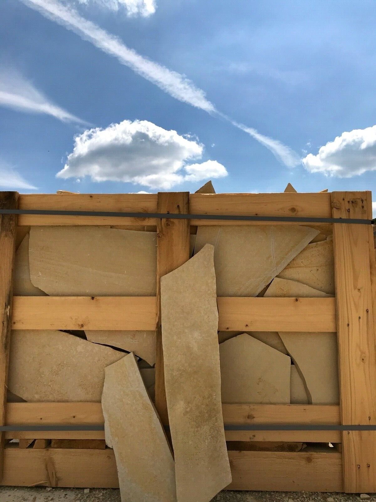 55m² Bodenfliesen 8-12mm Terrassenfliesen Naturstein Kalkstein Polygonalfliesen