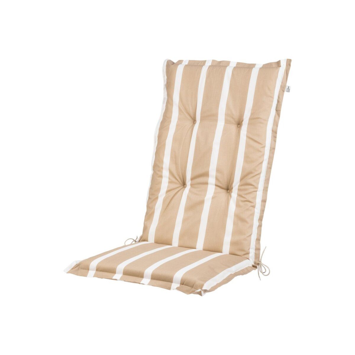 LIVARNO home high-back cushion “Valencia / Miami” with comfortable 8 cm padding (stripes/beige)