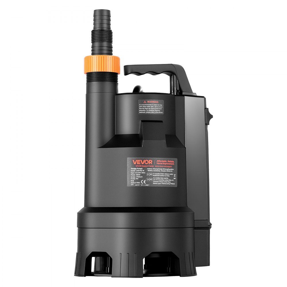 690W Tauchpumpe, 17500L/h, PP-GF20 Schmutzwasserpumpe für Abwasser, Schmutzwasser & Reinwasser mit automatischem Schwimmerschalter, 9m Förderhöhe, für Pools, Teiche, überschwemmte Gebiete