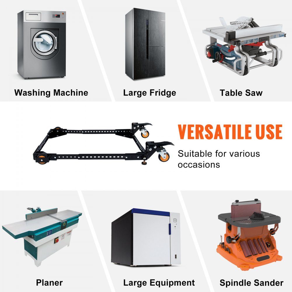 Mobile Basis, Tragfähigkeit 650 lbs, verstellbar von 12 x 12 Zoll bis 36 x 36 Zoll, robuste universelle mobile Basis mit Schwenkrädern, für Holzbearbeitungsgeräte, Bandsägen, Elektrowerkzeuge, Maschinen