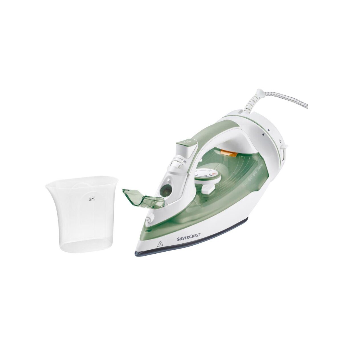 SILVERCREST® cordless steam iron »SDBK 2400 E1«, including water refill cup (green) good