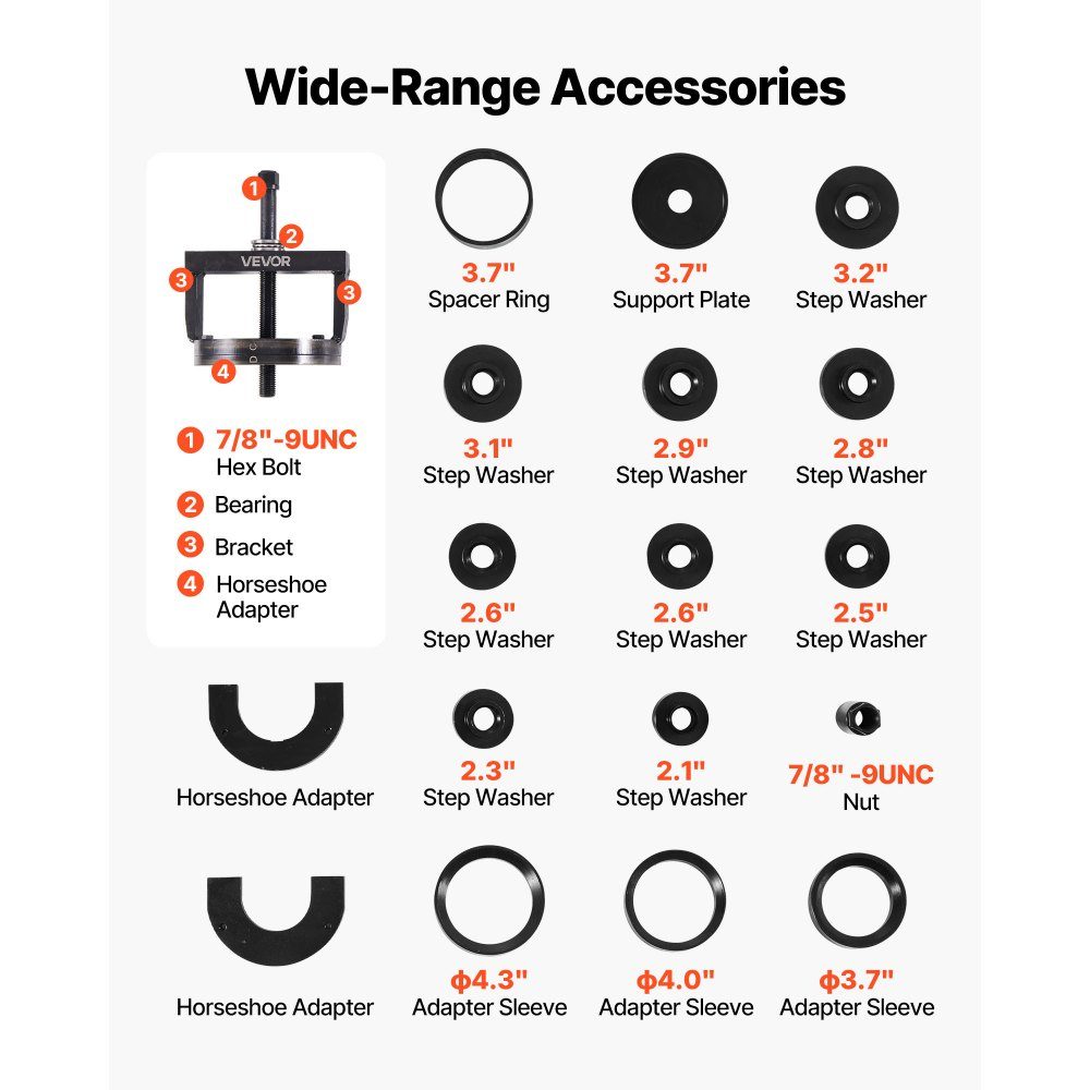 Wheel Hub Puller Bearing Puller Set Fits Most Front Wheel Drive Vehicles, Front Wheel Bearing Removal Tool, Wheel Bearing Installation Kit, Easy Bearing Change Without Press