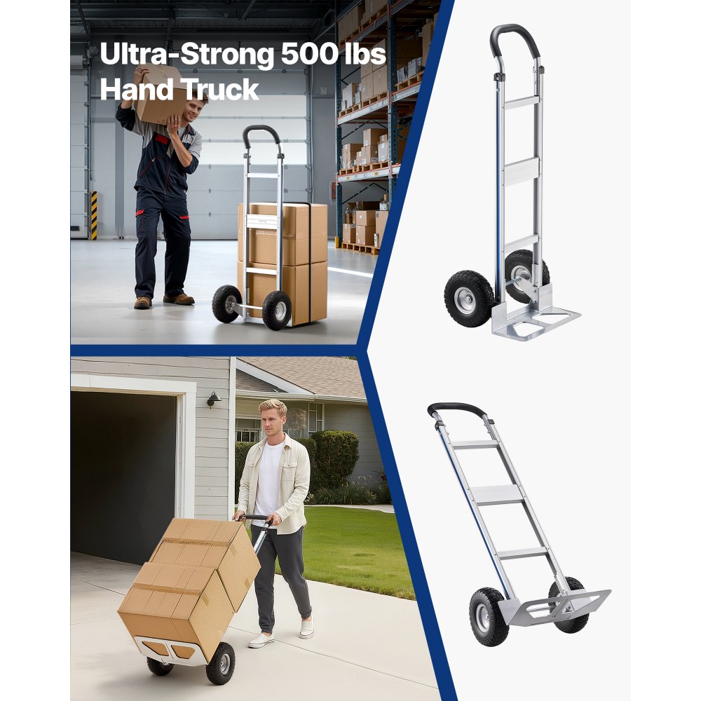 Sack Truck, 227kg Load Capacity, Heavy Duty Transport Truck with Handle, Aluminum Alloy Hand Truck with Lashing Strap, Stacking Truck for Moving Home, Office, Warehouse, 480x500x1340mm Sack Truck, 227kg Load Capacity, Heavy Duty Transport Truck with Handle, Aluminum Alloy Hand Truck with Lashing Strap, Stacking Truck for Moving Home, Office, Warehouse, 480x500x1340mm