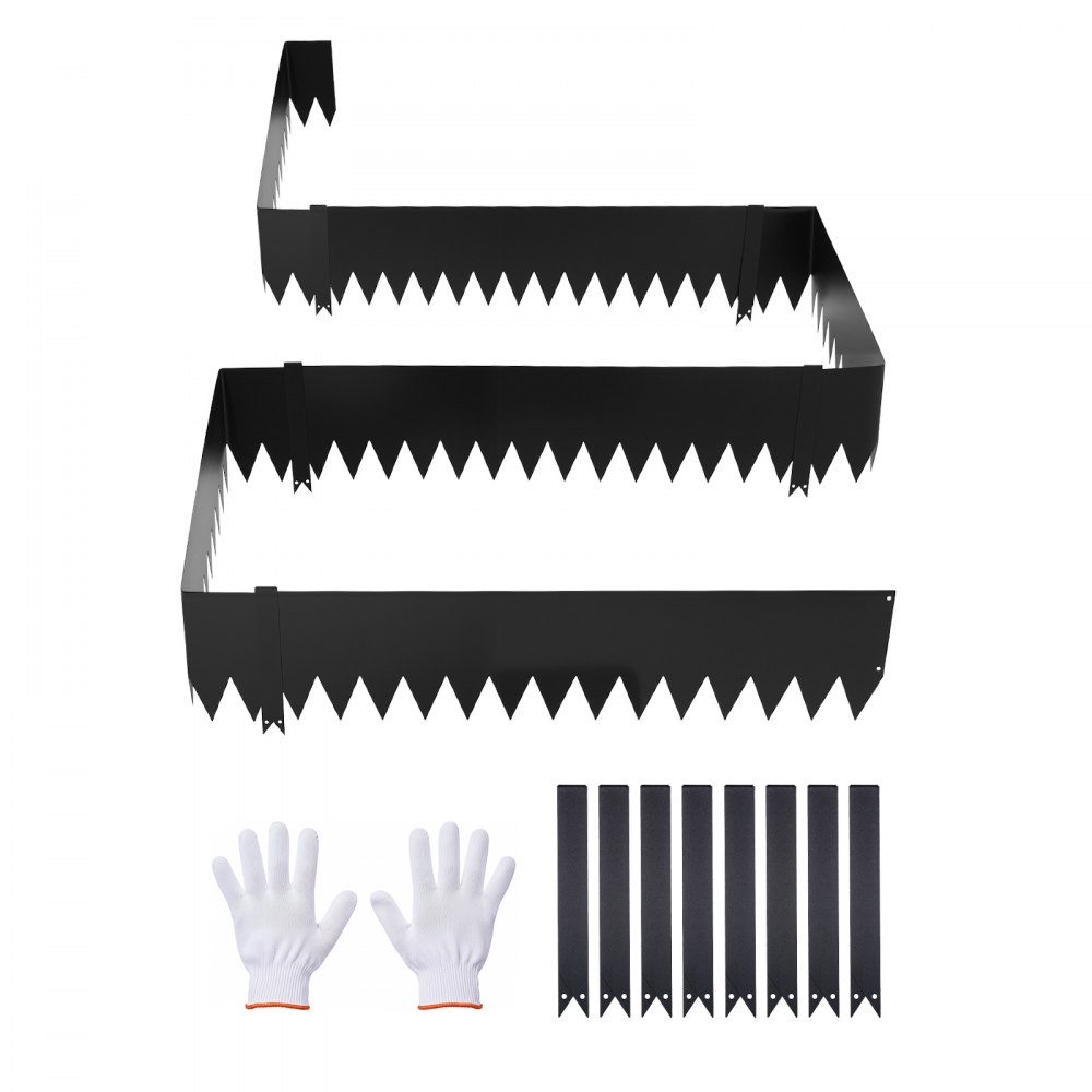 Lawn edging pack of 6, 1016x254 mm, bed edging made of galvanized steel, including 8 fastening clips, bed edging, lawn sheets, mowing edge metal palisade for beds and garden paths, black Lawn edging pack of 6, 1016x254 mm, bed edging made of galvanized steel, including 8 fastening clips, bed edging, lawn sheets, mowing edge metal palisade for beds and garden paths, black