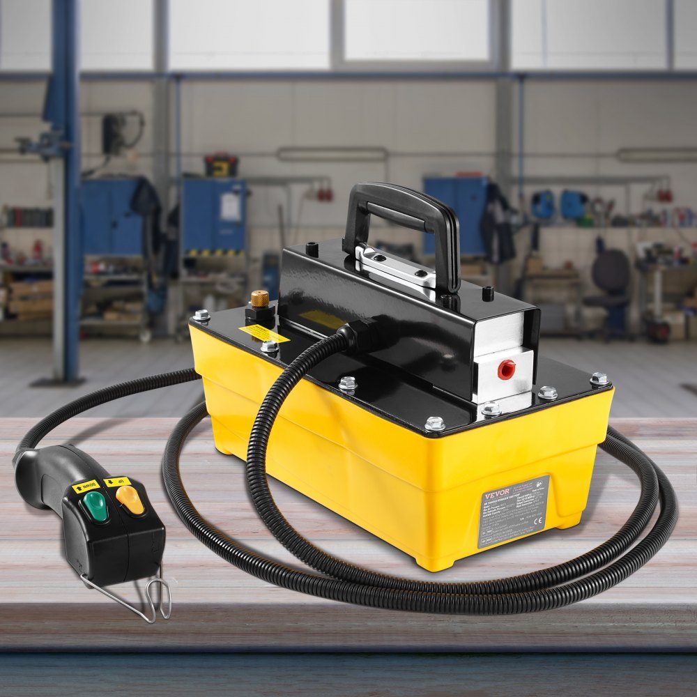 Pneumatyczna pompa hydrauliczna 10 000 PSI, pojemnik 2,3 l, wylot NPT 3/8 cala, wlot NPT 1/4 cala, pneumatyczna pompa hydrauliczna z tworzywa sztucznego ze zdalnym sterowaniem, do maszyn z ramą samochodową i pras hydraulicznych