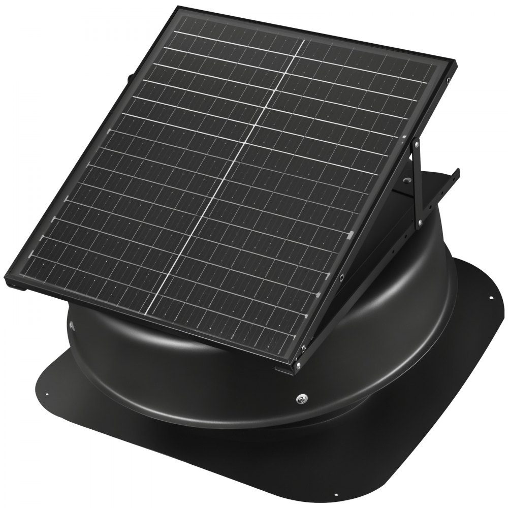 Solar Powered Fan, 50W Solar Roof Fan with Thermostat, Remote Control, 84950 L/min Airflow, Built-in Smoke Sensor with Auto Shut-off for Cooling and Dehumidification