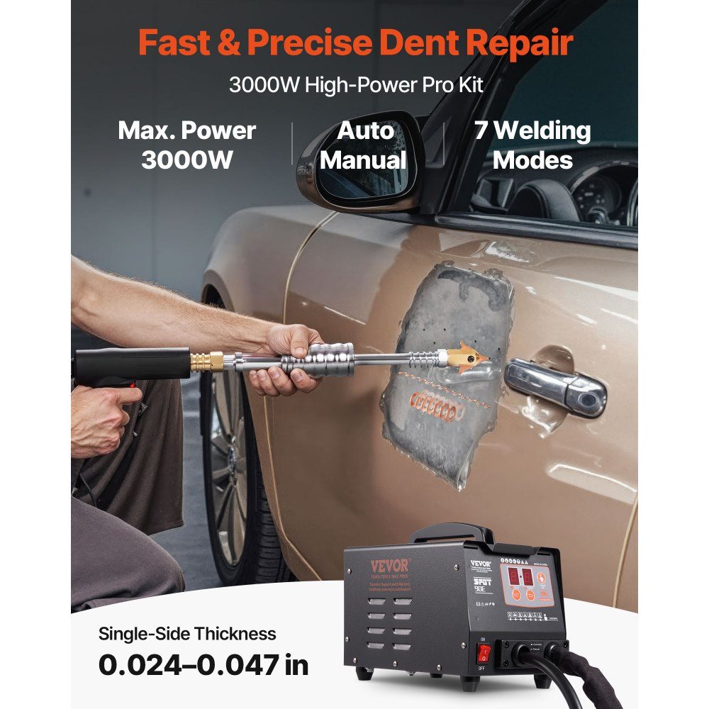 3 KW Body Dent Spotter 7 Modi Automatisches Induktionsschweißen 220 V Dent Spotter Tool 3500 A Dent Puller Punktschweißgerät