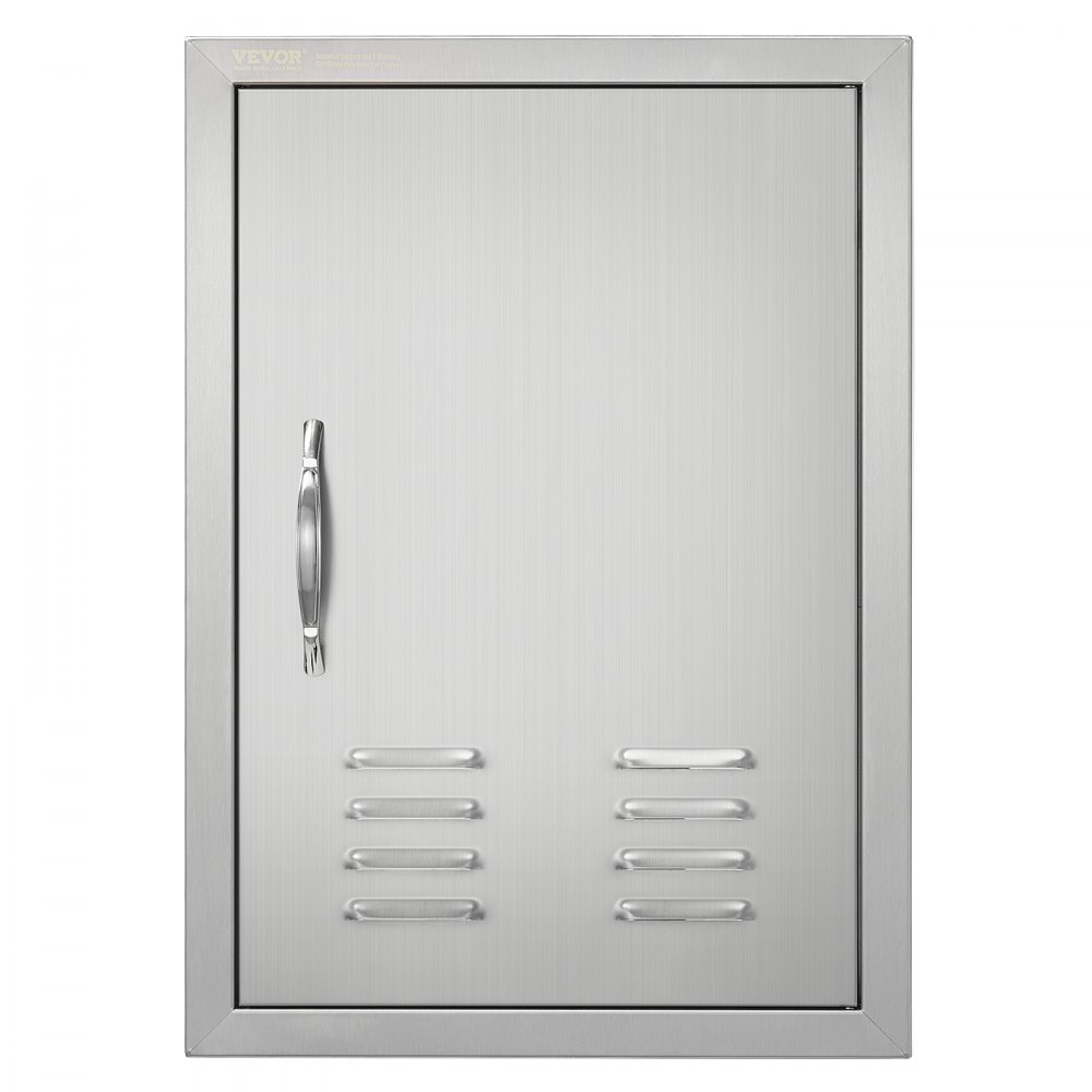 Grill Access Door, 610 x 431 mm, Single Outdoor Kitchen Door, Flush Mounted Stainless Steel Door, Vertical Wall Door with Handle, Vents and Hooks, for Grill Island, Grill Station Grill Access Door, 610 x 431 mm, Single Outdoor Kitchen Door, Flush Mounted Stainless Steel Door, Vertical Wall Door with Handle, Vents and Hooks, for Grill Island, Grill Station