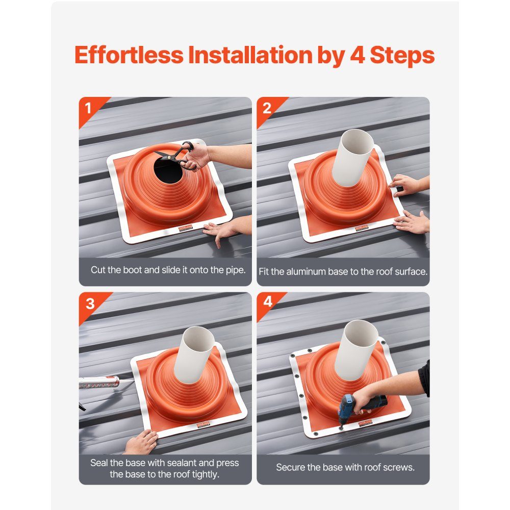2 stuks buismanchet, geschikt voor buisbuitendiameter 170-355 mm, siliconen dakdoorvoer, dakafdichtingsflens -74℃-225℃, metalen basis, voor schoorsteen, houtkachel en ventilatiebuizen voor buiten